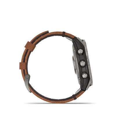 Garmin Fenix 7 Sapphire Solar (Titanium with Chestnut Leather Band)