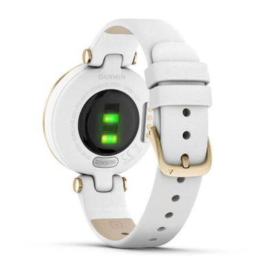 Garmin Lily Classic Edition (White with Light Gold Bezel and Italian Leather Band)