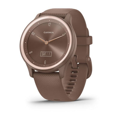 Garmin Vivomove Sport (Cocoa Case and Silicone Band with Peach Gold Accents)