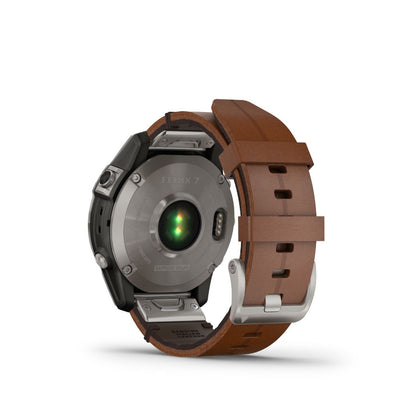 Garmin Fenix 7 Sapphire Solar (Titanium with Chestnut Leather Band)