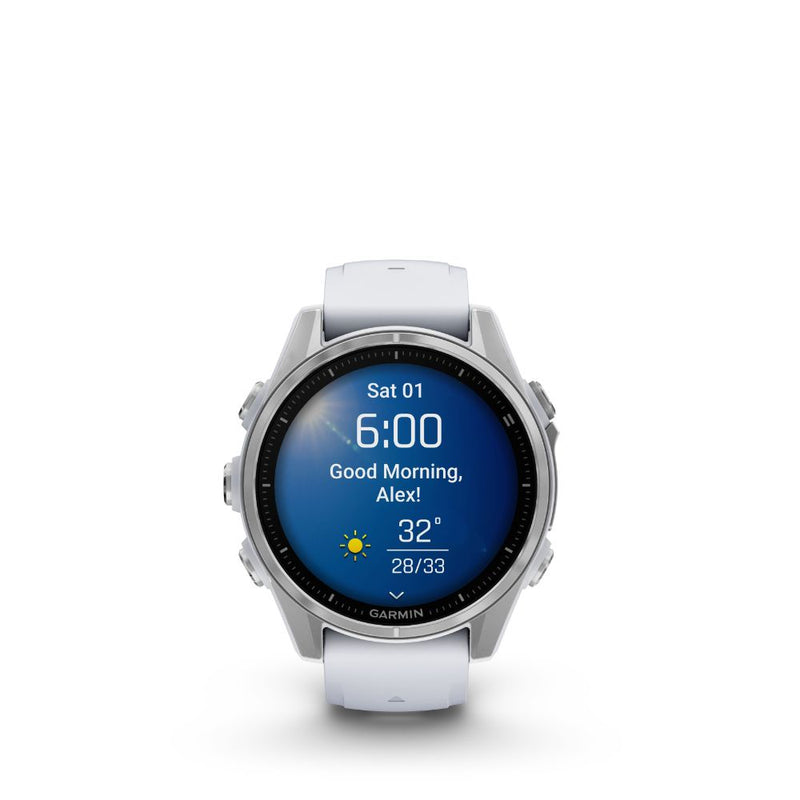 Garmin Fenix 8 43mm AMOLED (Sliver with Whitestone Silicon Band)