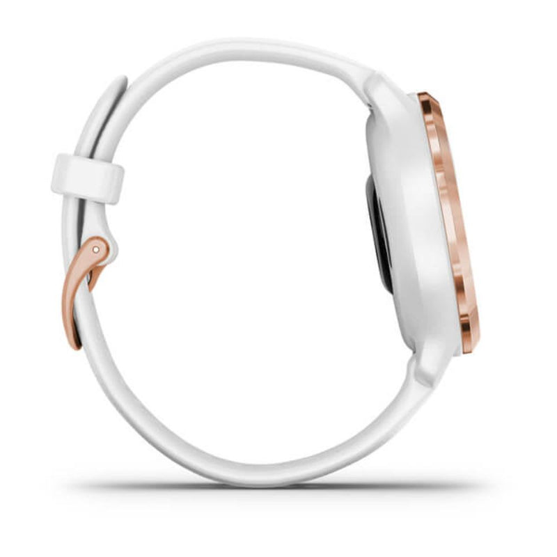 Garmin Venu 2S (Rose Gold Bezel with White Case and Silicone Band)