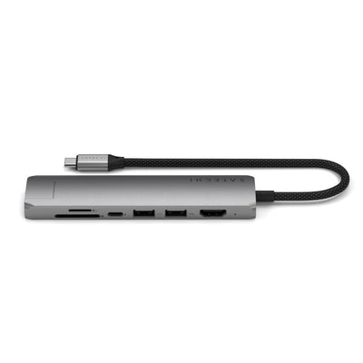 Satechi 7-in-1 USB-C Slim Multi-Port Adapter with Ethernet Space Grey