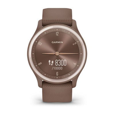 Garmin Vivomove Sport (Cocoa Case and Silicone Band with Peach Gold Accents)