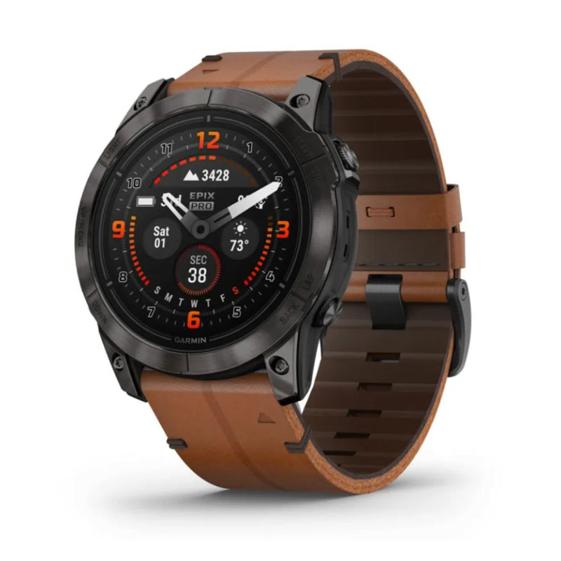 Garmin Epix Pro Gen2 51mm Sapphire (Grey Titanium with Chestnut Leather Band)