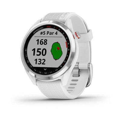 Garmin Approach S42 (Silver Ceramic Bezel with White Silicone Band)