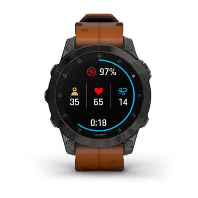 Garmin Epix (Black/Carbon Grey DLC Titanium with Chestnut Leather Band)