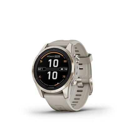 Garmin Fenix 7S Pro Sapphire Solar (Gold with Light Sand Band)